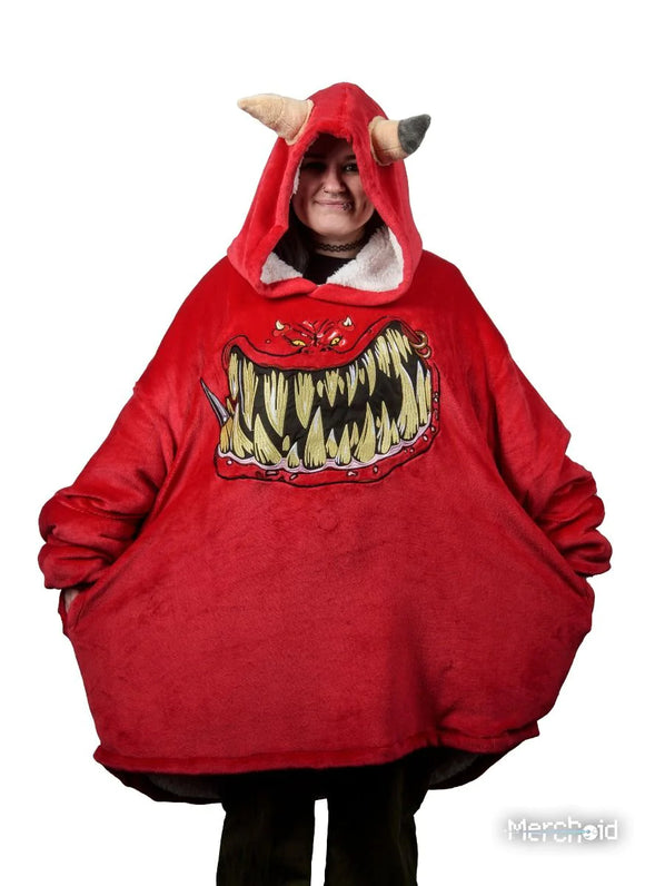 Red Squig Hooded Blanket