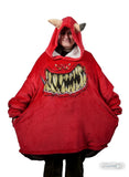 Red Squig Hooded Blanket