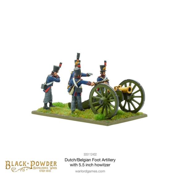 Napoleonic Dutch-Belgian Foot Artillery with 5.5-inch Howitzers