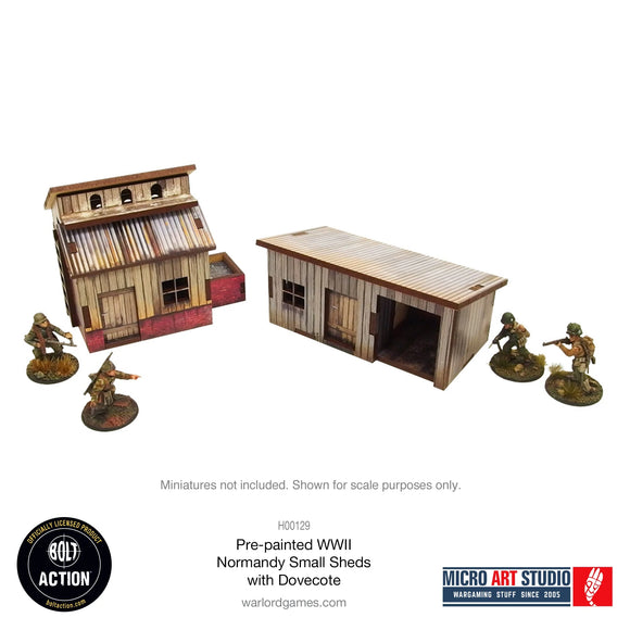 WW2 Normandy Small Sheds with Dovecote - Prepainted