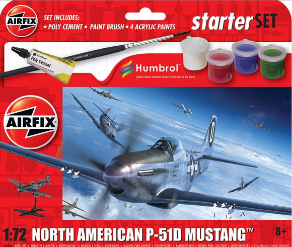 (AFX) 1/72 Starter Set: North American P-51D Mustang A55013