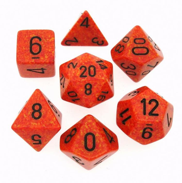 Polyhedral Dice Set Speckled Fire