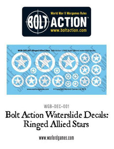 Bolt Action Ringed Allied Stars Decal Sheet