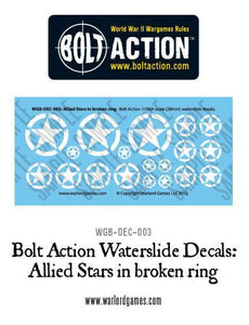 Bolt Action Allied Stars In Broken Ring Decal Sheet