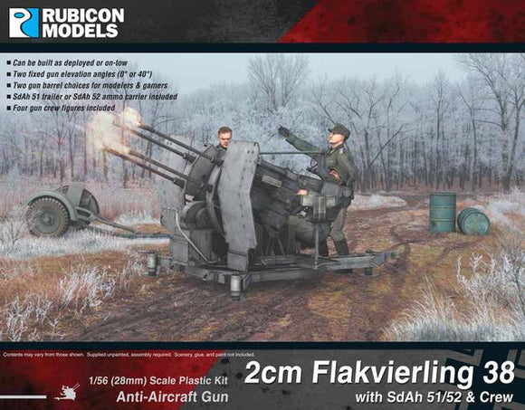 1/56 2cm Flakvierling 38 with SdAh 51/52 Trailer & Crew