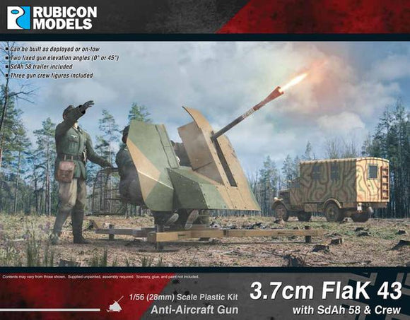 1/56 3.7cm FlaK 43 with SdAh 58 Trailer & Crew