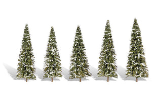 2"-3.5" Snow Dusted Trees (5 pieces)