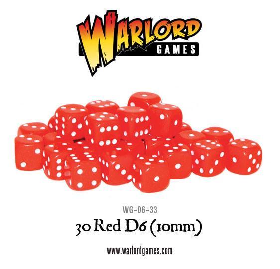 30 Red D6 Dice (10mm)