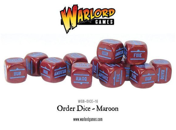 Bolt Action Orders Dice - Maroon (12)