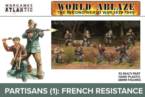 Partisans (1) French Resistance WWII  32 x 28mm Hard Plastic Models