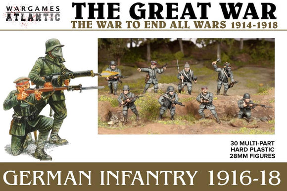 German Infantry (1916-1918) 30 x 28mm Great War infantry.