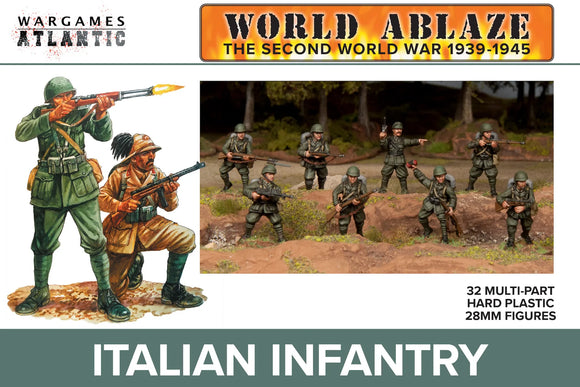 Italian Infantry WWII 32 x 28mm Hard Plastic Models