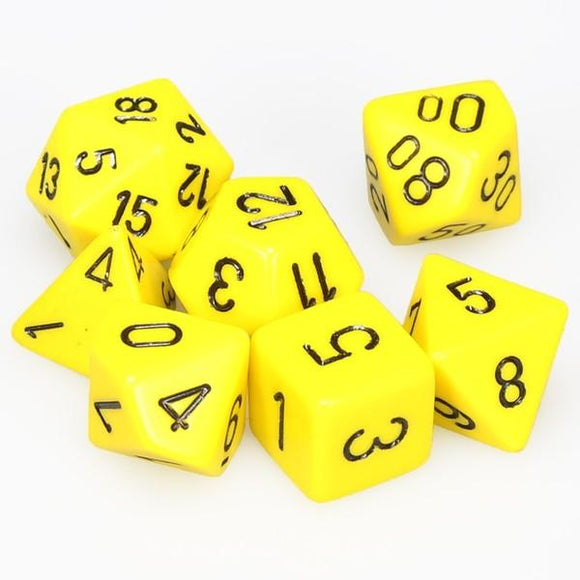 Opaque Polyhedral Dice Set - Yellow/Black