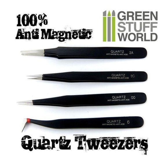 Quartz Anti-magnetic Tweezers (Set of 4)