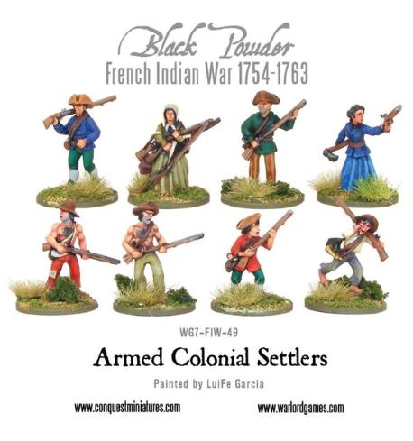 French Indian War: Armed Colonial Settlers