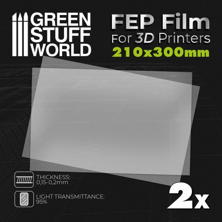 FEP film 300x210mm (pack x2)