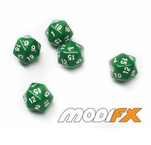 D20s Opaque - Green w/ White