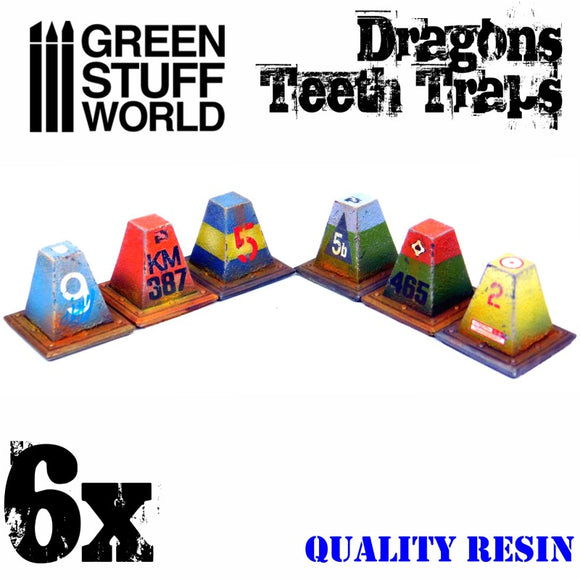 Resin Dragon's Teeth Traps for Tanks (6 pcs)