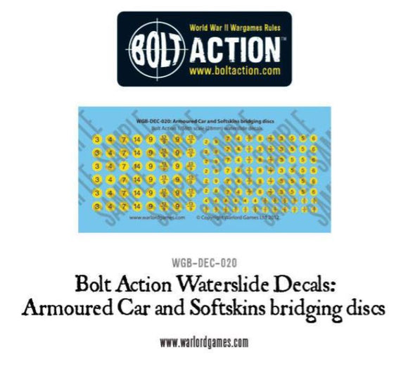 Armoured Car and Softskin Bridging Discs Decal Sheet