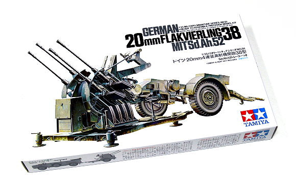 Maquette Tamiya Flakvierling 38 Anti-Aérien Allemand - Échelle 1/35 - Kit Plastique Neuf