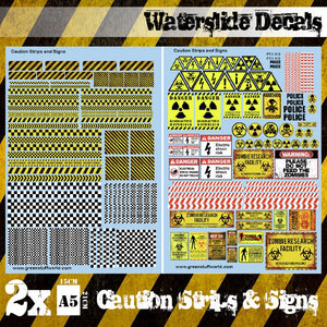 Caution Strips and Signs - Waterslide Decals