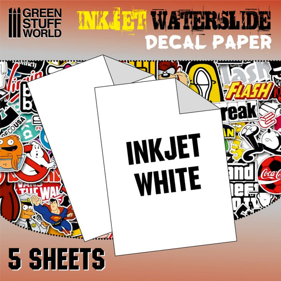 Waterslide Decals Paper (5 Sheets) - Inkjet White
