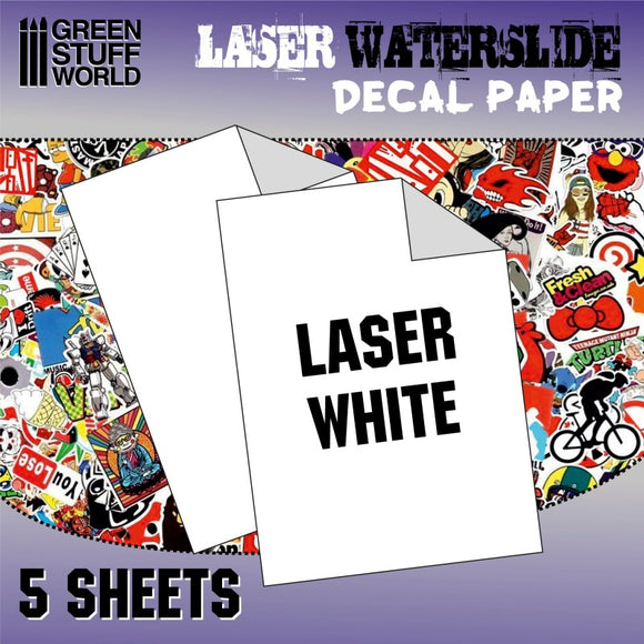 Waterslide Decals Paper (5 Sheets) - Laser White